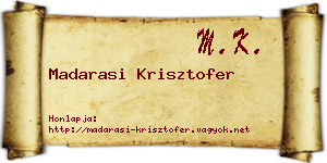 Madarasi Krisztofer névjegykártya