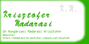 krisztofer madarasi business card